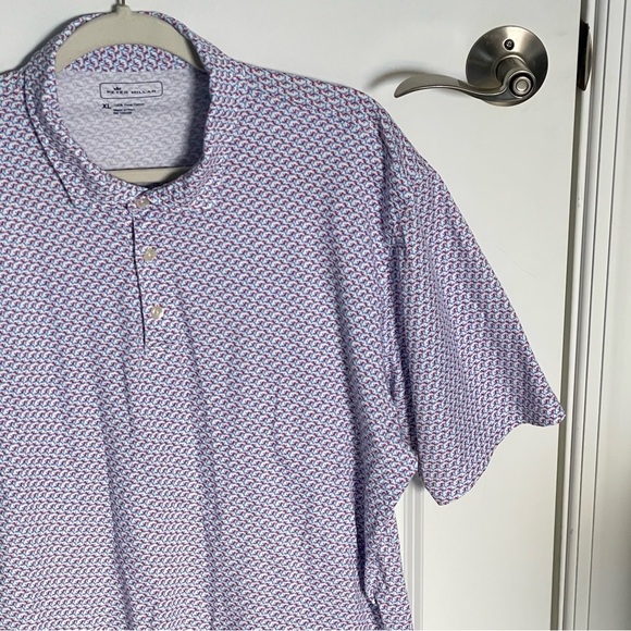 Peter Millar Men’s Birds of Paradise Aqua Cotton Polo Shirt - 35368 - Picture 4 of 13